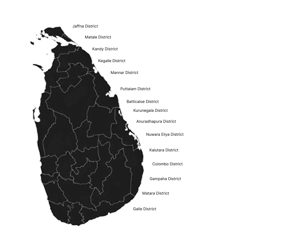 Sri Lanka Districts Map